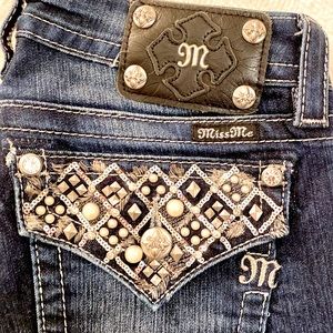 Miss Me Jeans with Crystal and Pearl Details